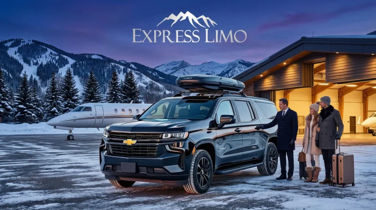 Express Limo service in Aspen Airport during the winter Ski Season