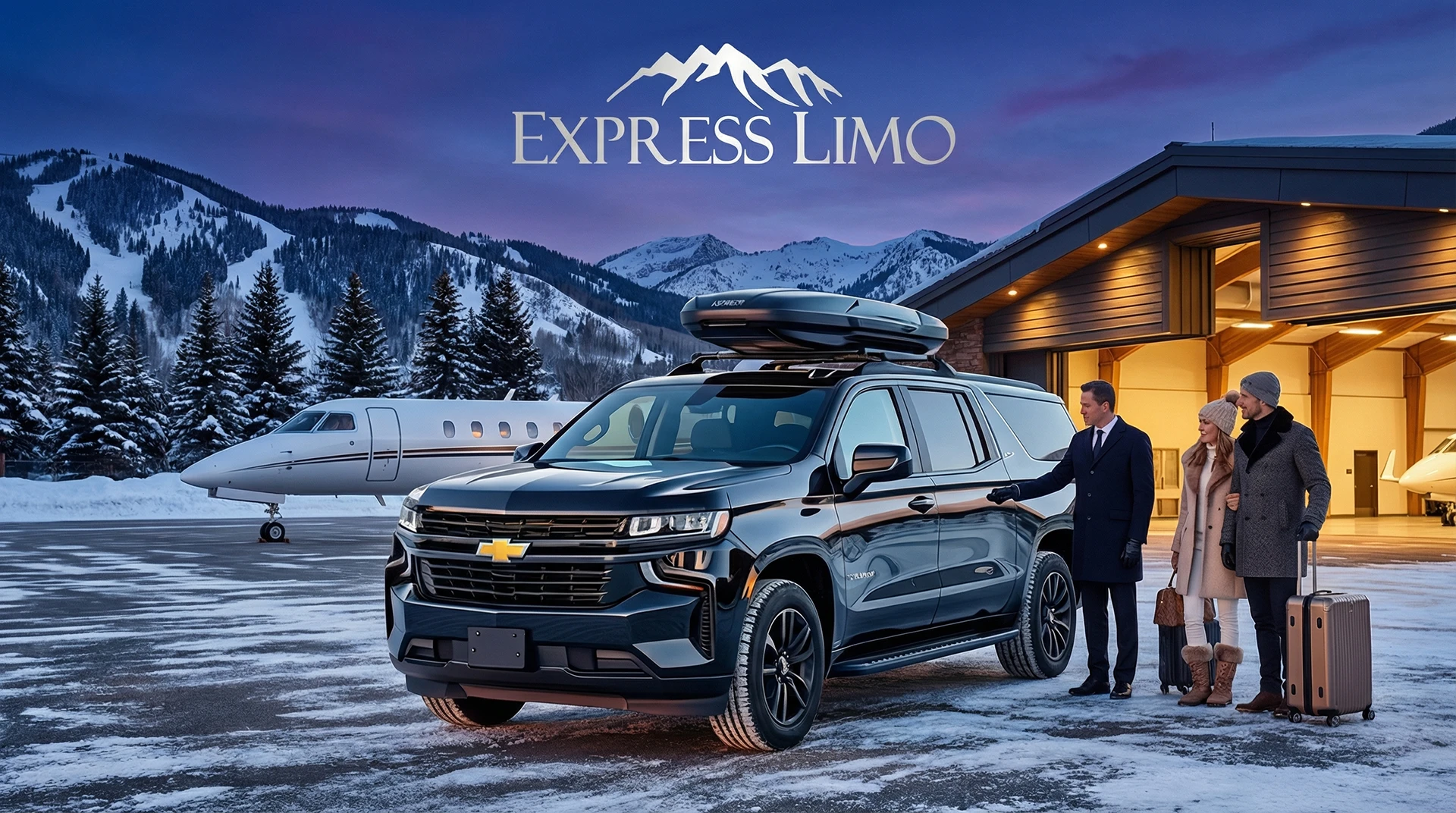 Express Limo service in Aspen Airport during the winter Ski Season